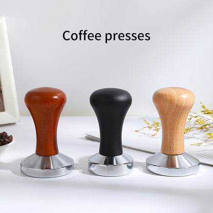 51/53/58mm Coffee Press Powder Hammer Solid Wood Handle Stainless Steel Filling Hammer Italian Coffee Machine Appliance
