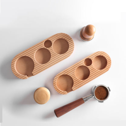Coffee Powder Press Base Wooden Filling Seat Powder Press Cushion Coffee Machine Handle Supporting Appliance Storage Cloth Powder Base