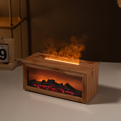 New Flame Aromatherapy Machine Colorful Essential Oil Diffuser Home Large Fog Volume Flame Humidifier 3D Flame Fireplace Machine